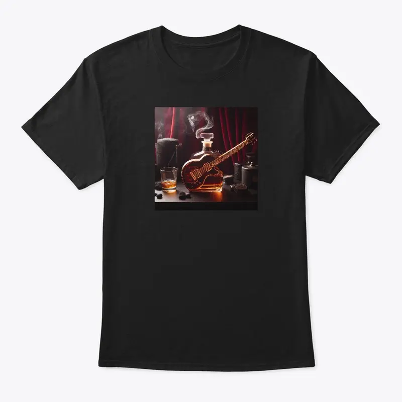 Bourbon Guitar 4 Black Crew T-Shirt