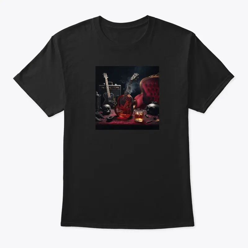 Bourbon Guitar Black Crew T-Shirt