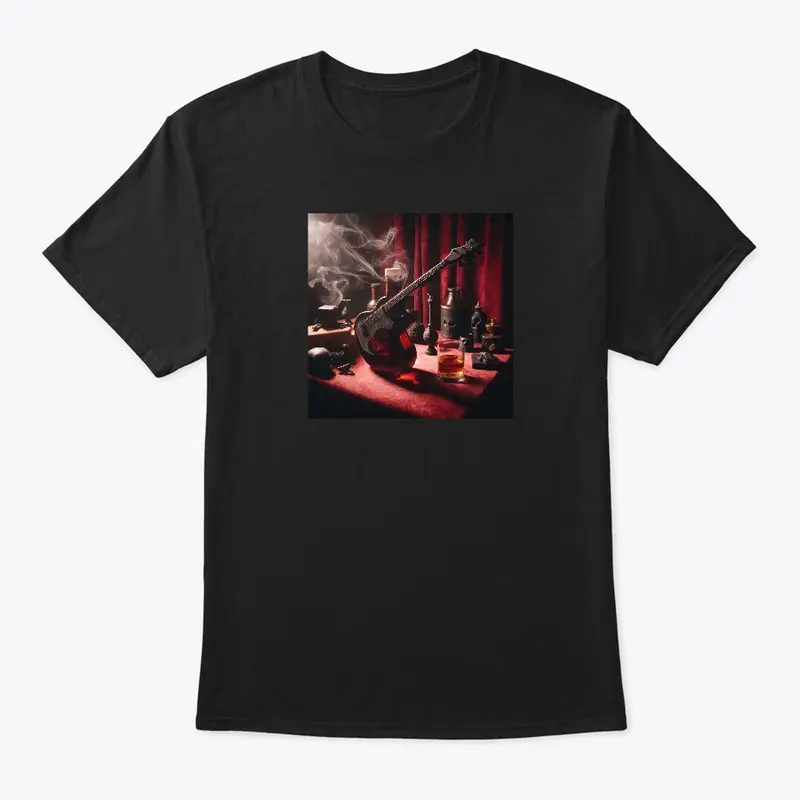 Bourbon Guitar 2 Black Crew T-Shirt